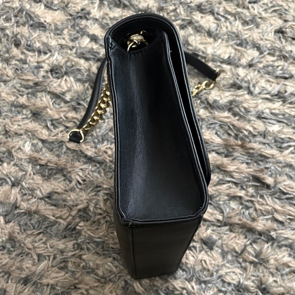 Karl Lagerfeld Luxury Black Floral Shoulder Bag with Gold Hardware - Picture 14 of 14